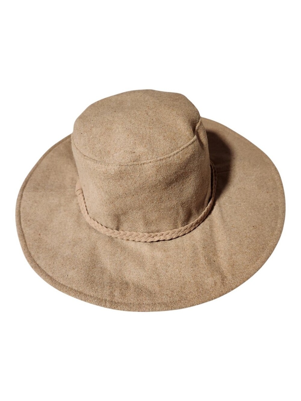 ASN Hat Womens The Harper Floppy Tan Oatmeal Felt Wool Blend Boho Wide Brim